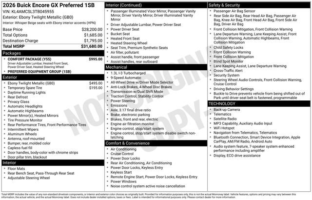 Certified 2026 Buick Encore GX Preferred w/ Comfort Package AWD/4WD image 40