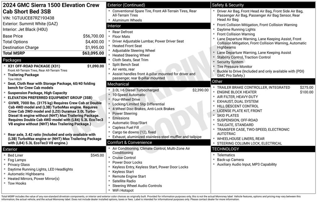 Certified 2024 GMC Sierra 1500 Elevation w/ X31 Off-Road Package AWD/4WD image 29