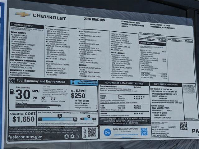 New 2026 Chevrolet Trax RS w/ Sunroof Package FWD image 16