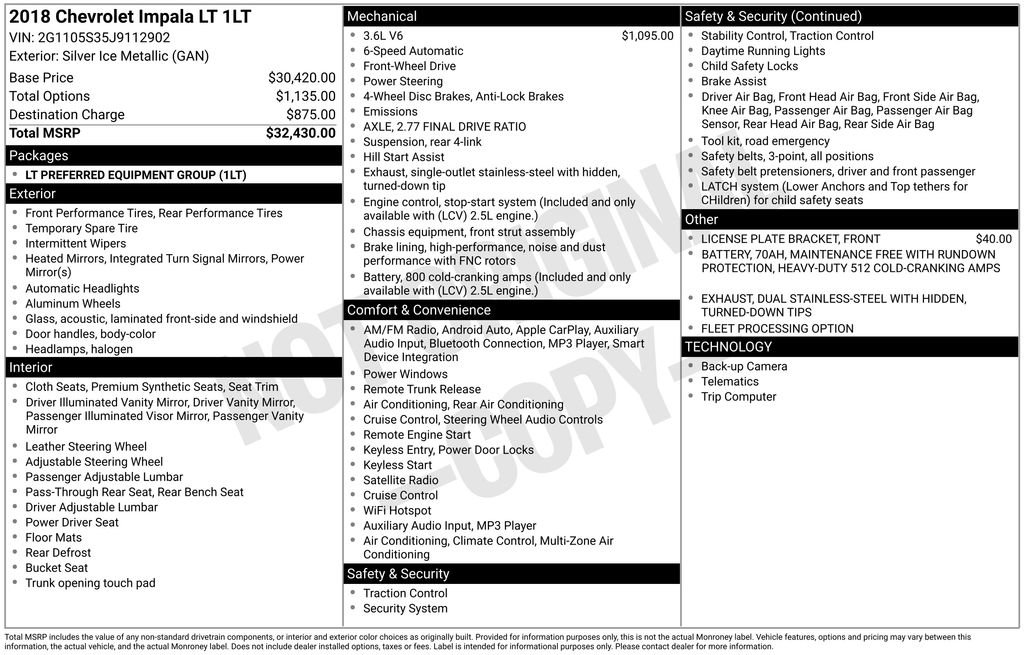 Used 2018 Chevrolet Impala LT image 4