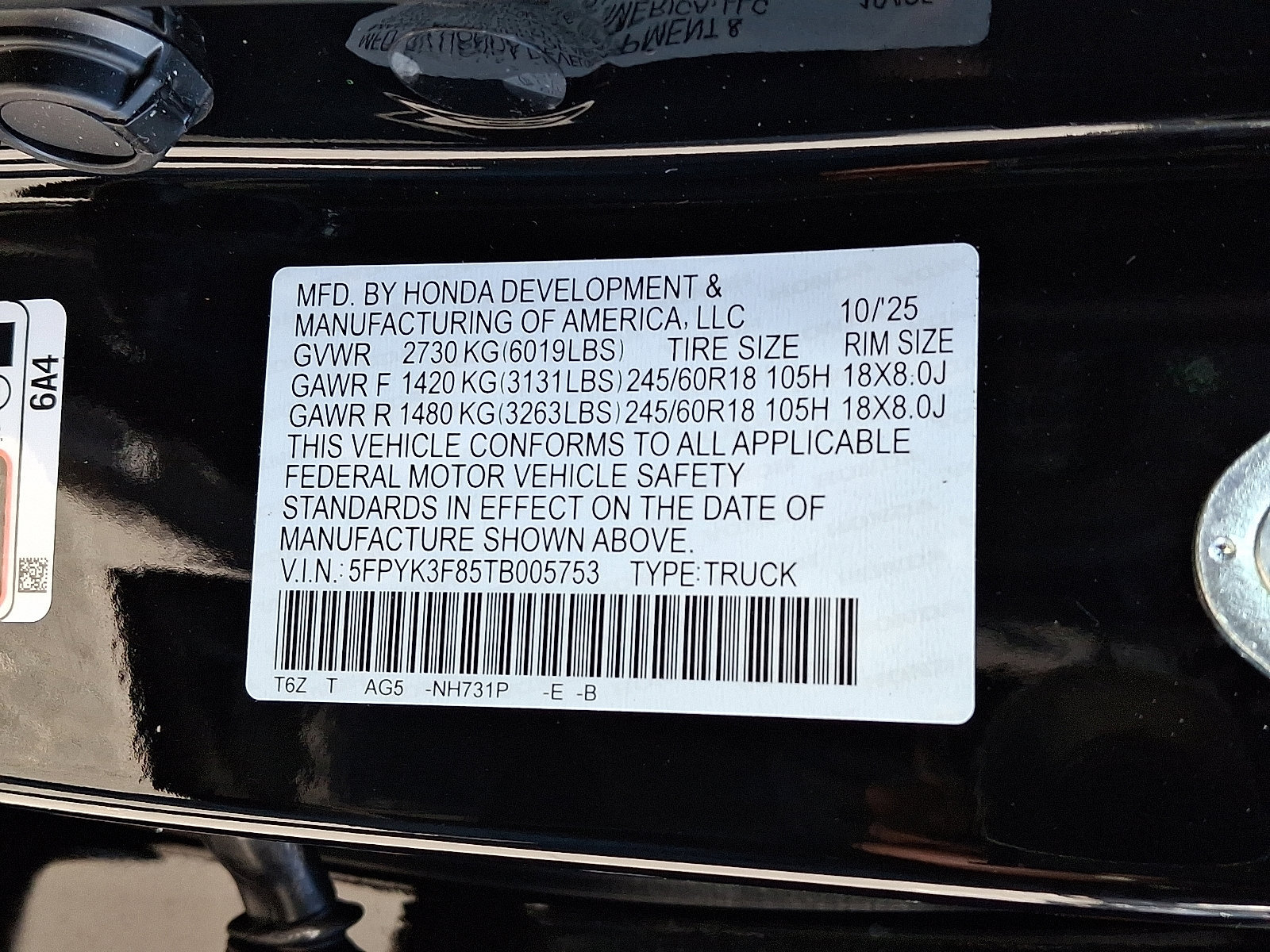 New 2026 Honda Ridgeline Black Edition image 10