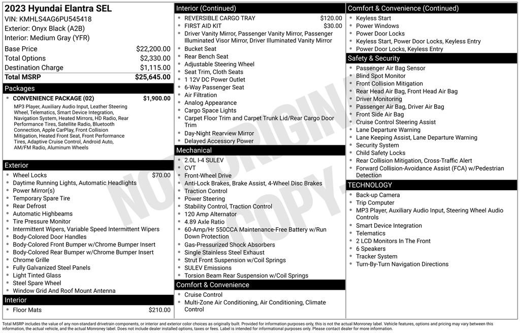 Used 2023 Hyundai Elantra SEL w/ Convenience Package FWD image 11