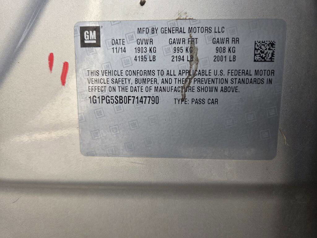 Used 2015 Chevrolet Cruze LTZ w/ Sun, Sound and Sport Package image 15