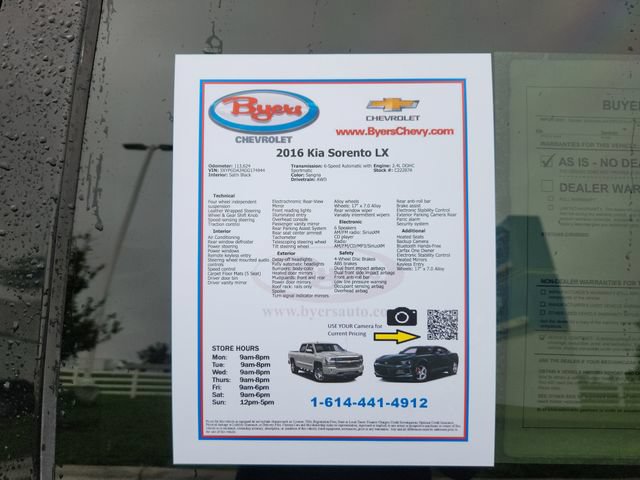 Used 2016 Kia Sorento AWD w/ LX Convenience Package image 14