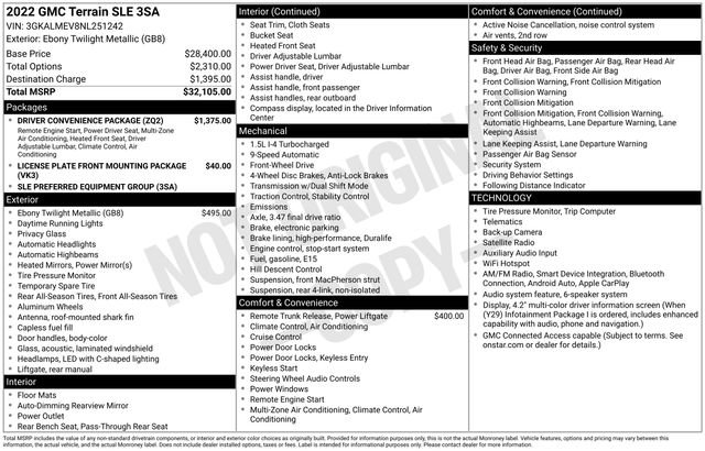Used 2022 GMC Terrain SLE w/ Driver Convenience Package FWD image 12