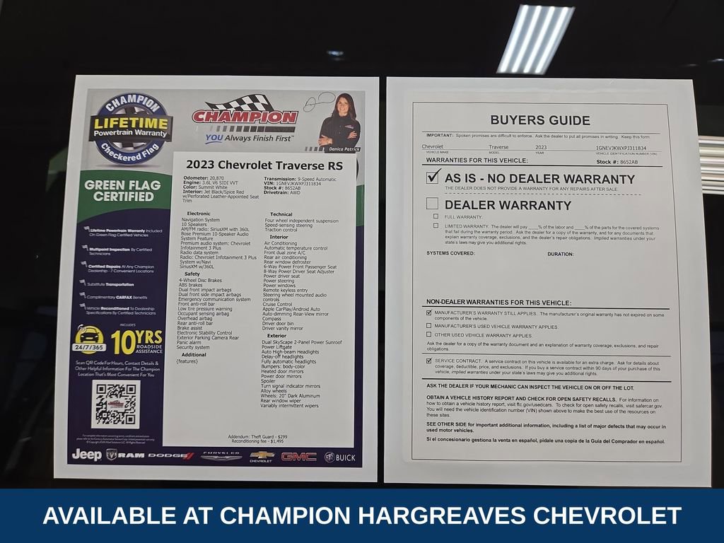 Used 2023 Chevrolet Traverse RS image 43