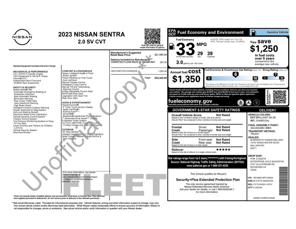 Used 2023 Nissan Sentra SV FWD image 17