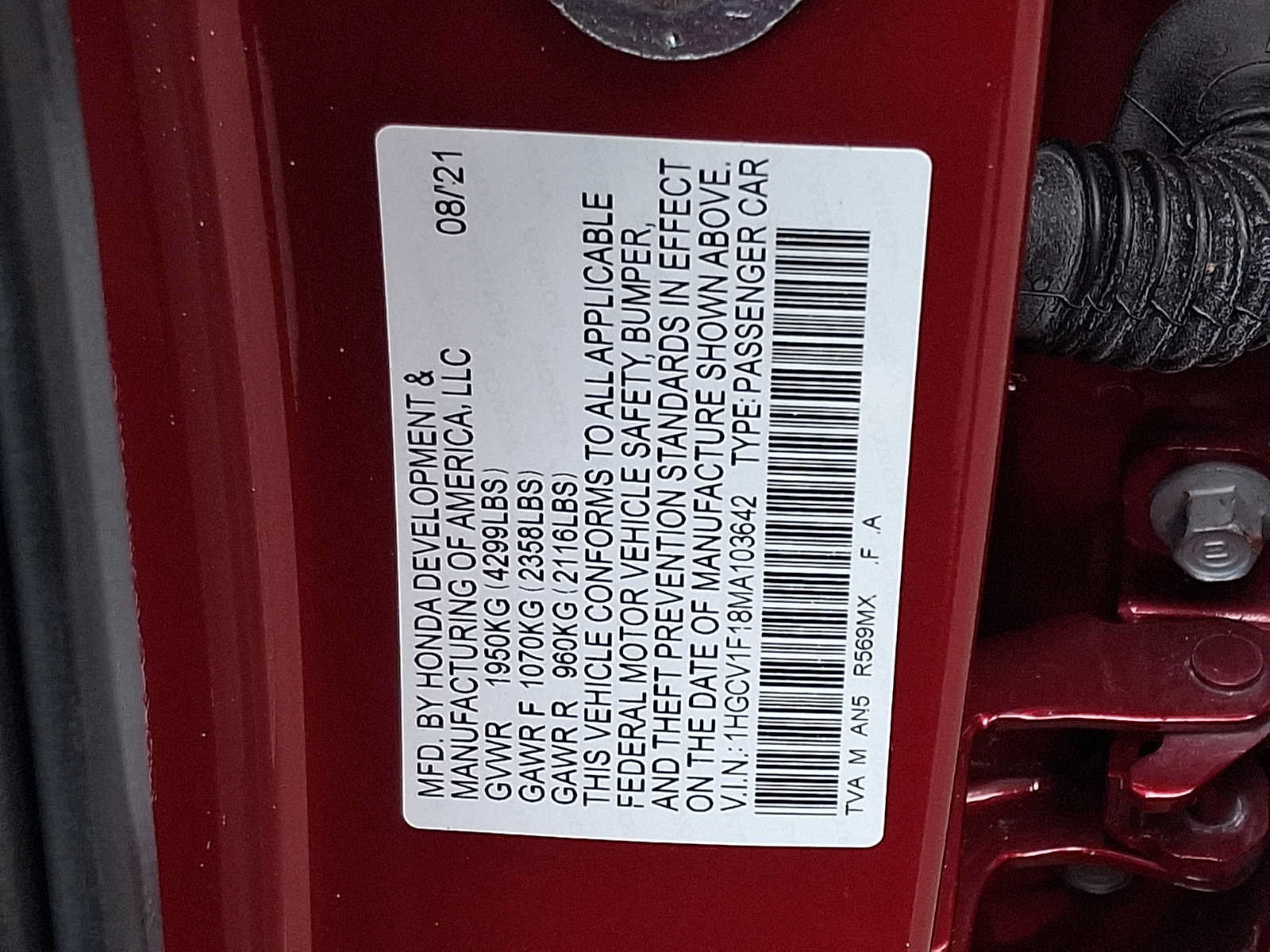 Certified 2021 Honda Accord LX image 27