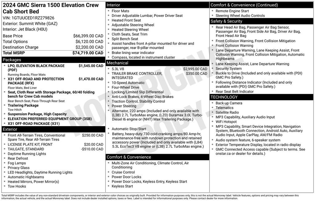 Used 2024 GMC Sierra 1500 Elevation w/ LPO, Elevation Black Package AWD/4WD image 27