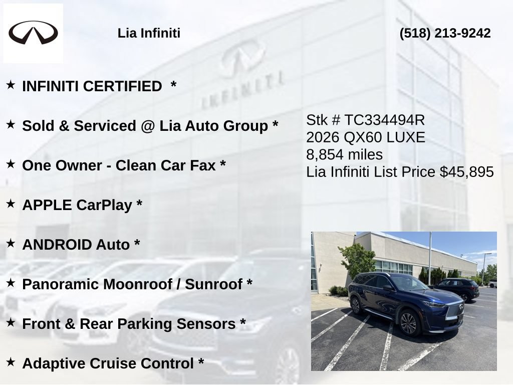 Certified 2026 INFINITI QX60 Luxe w/ Cargo Package AWD/4WD image 10