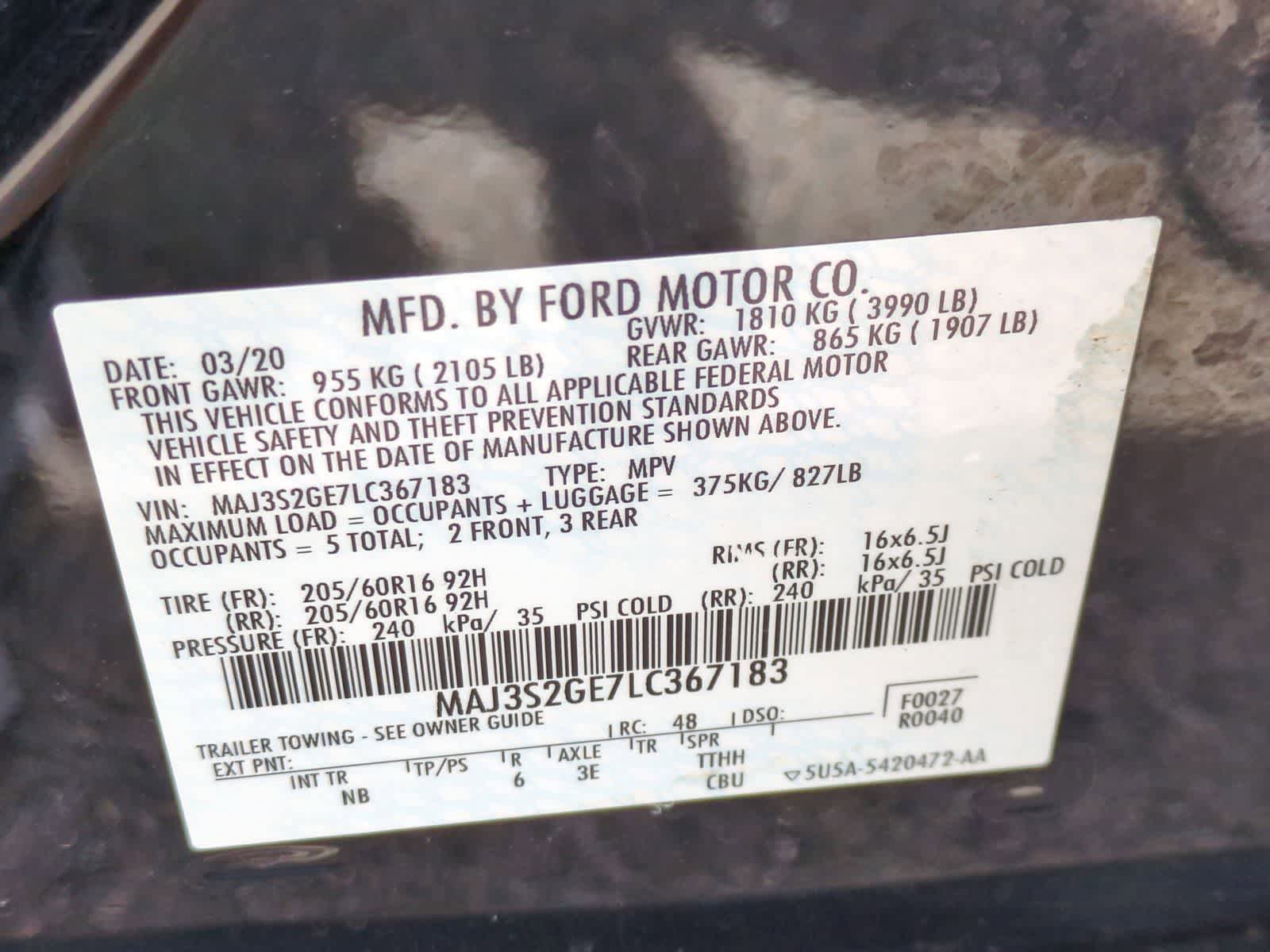 Used 2020 Ford EcoSport SE w/ SE Convenience Package FWD image 37
