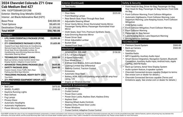Used 2024 Chevrolet Colorado Z71 w/ LPO, Dark Essentials Package AWD/4WD image 27