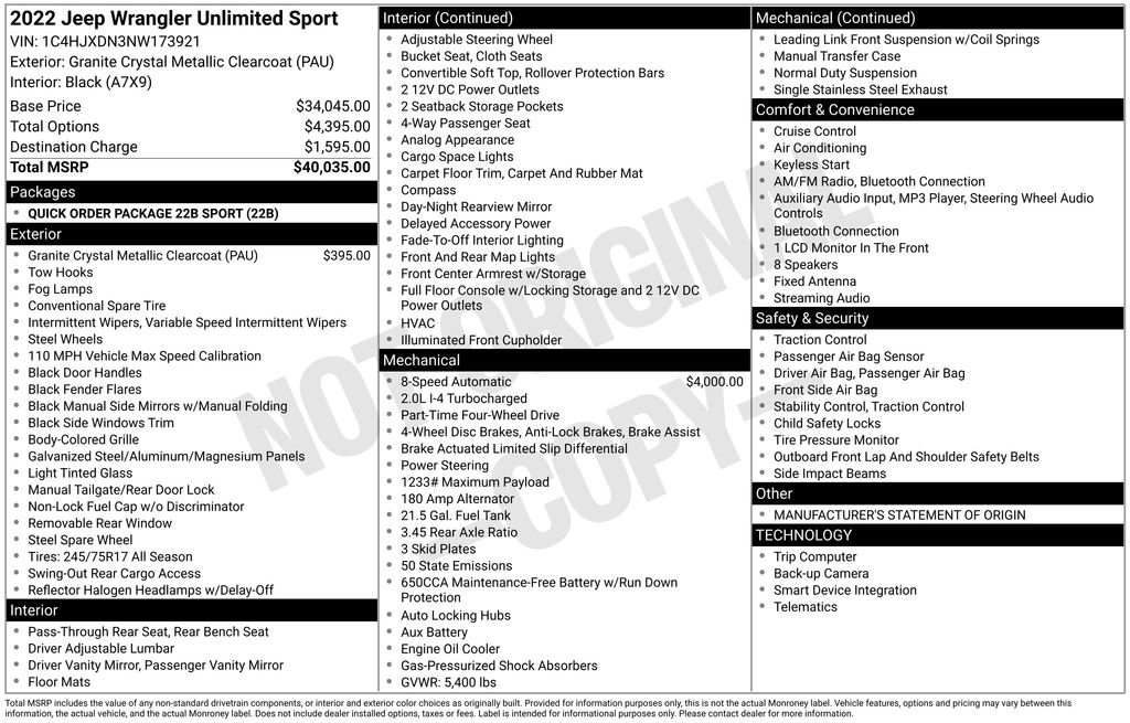 Used 2022 Jeep Wrangler Unlimited Sport image 2