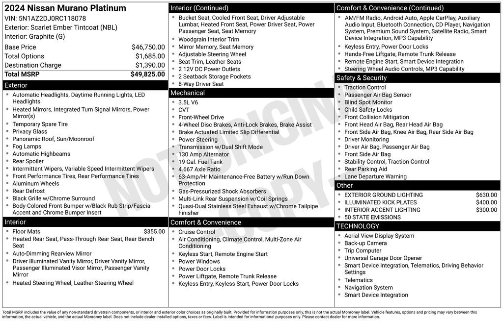 Certified 2024 Nissan Murano Platinum FWD image 7