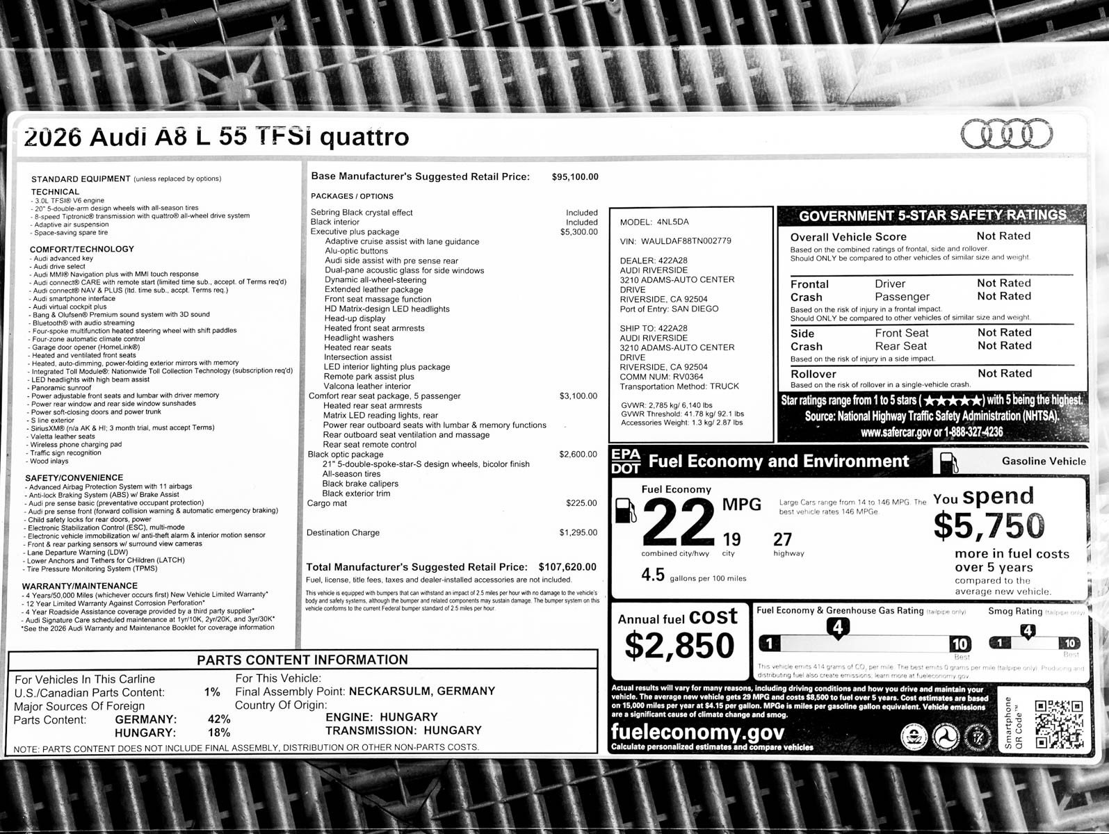 New 2026 Audi A8 L 3.0T AWD/4WD image 22