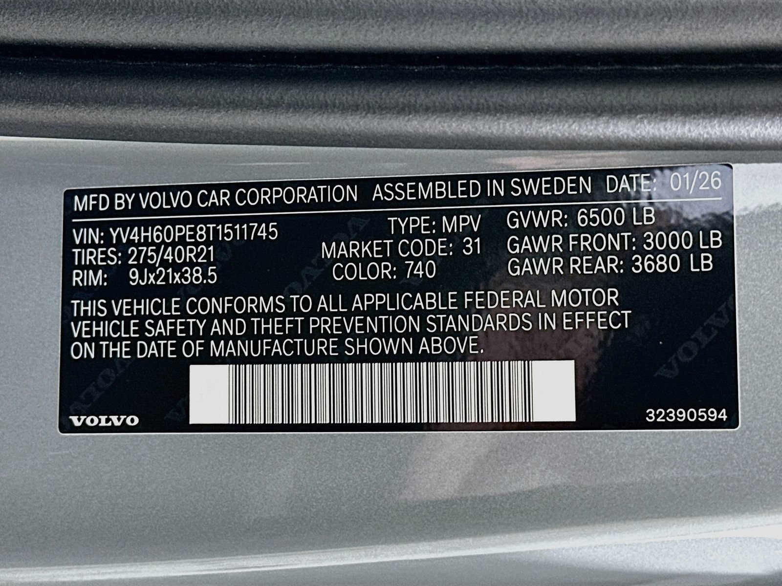 New 2026 Volvo XC90 T8 Plus w/ Protection Package Premier AWD/4WD image 48