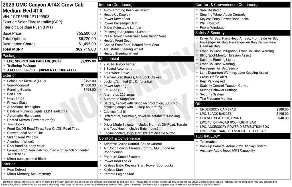 Used 2023 GMC Canyon AT4X w/ LPO, Sports Bar Package image 26