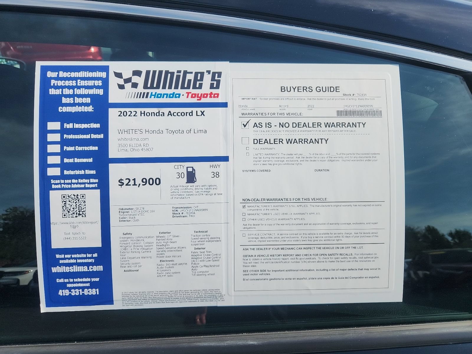 Used 2022 Honda Accord LX image 17