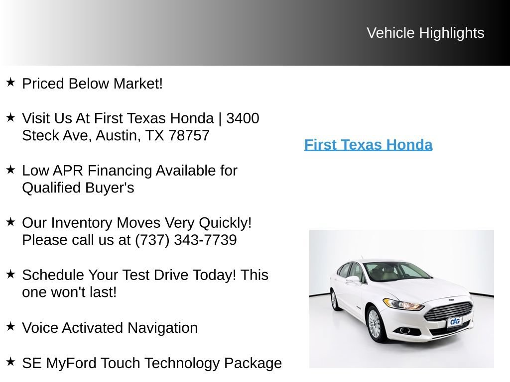 Used 2015 Ford Fusion SE w/ Equipment Group 502A FWD image 10