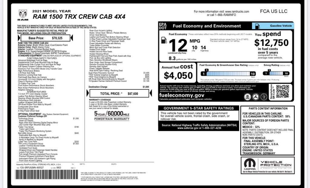 Used 2021 RAM 1500 TRX w/ TRX Level 2 Equipment Group image 25