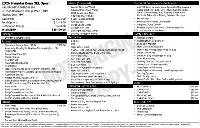New 2026 Hyundai Kona SEL Sport image 35