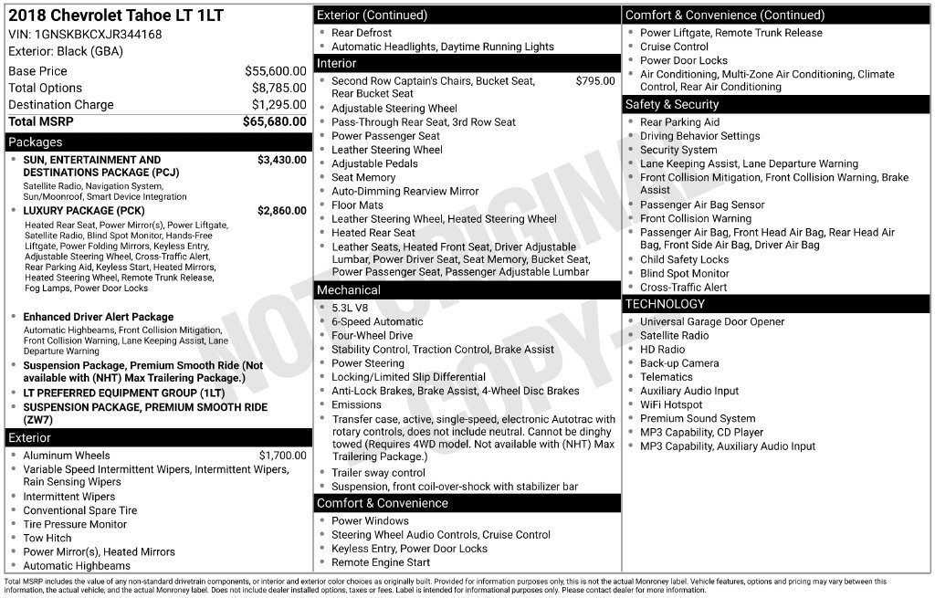Certified 2018 Chevrolet Tahoe LT AWD/4WD image 56