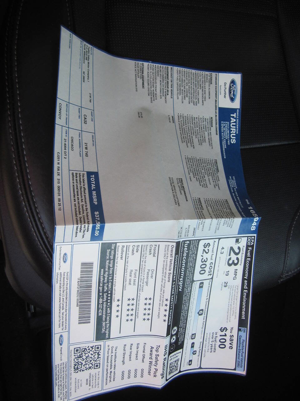 Used 2013 Ford Taurus Limited FWD image 15