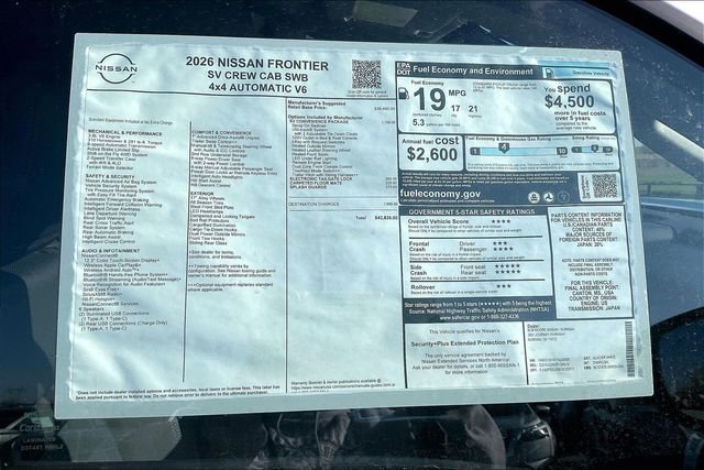 New 2026 Nissan Frontier SV w/ SV Convenience Package image 13