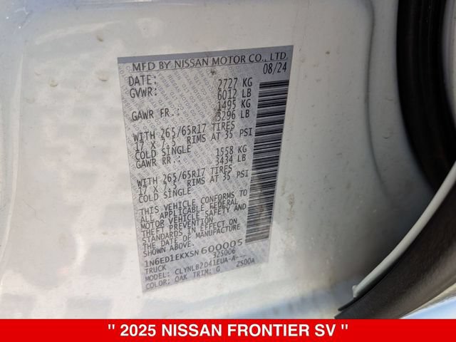 Certified 2025 Nissan Frontier SV AWD/4WD image 41