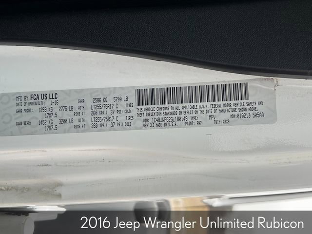 Used 2016 Jeep Wrangler Unlimited Rubicon w/ Connectivity Group image 33