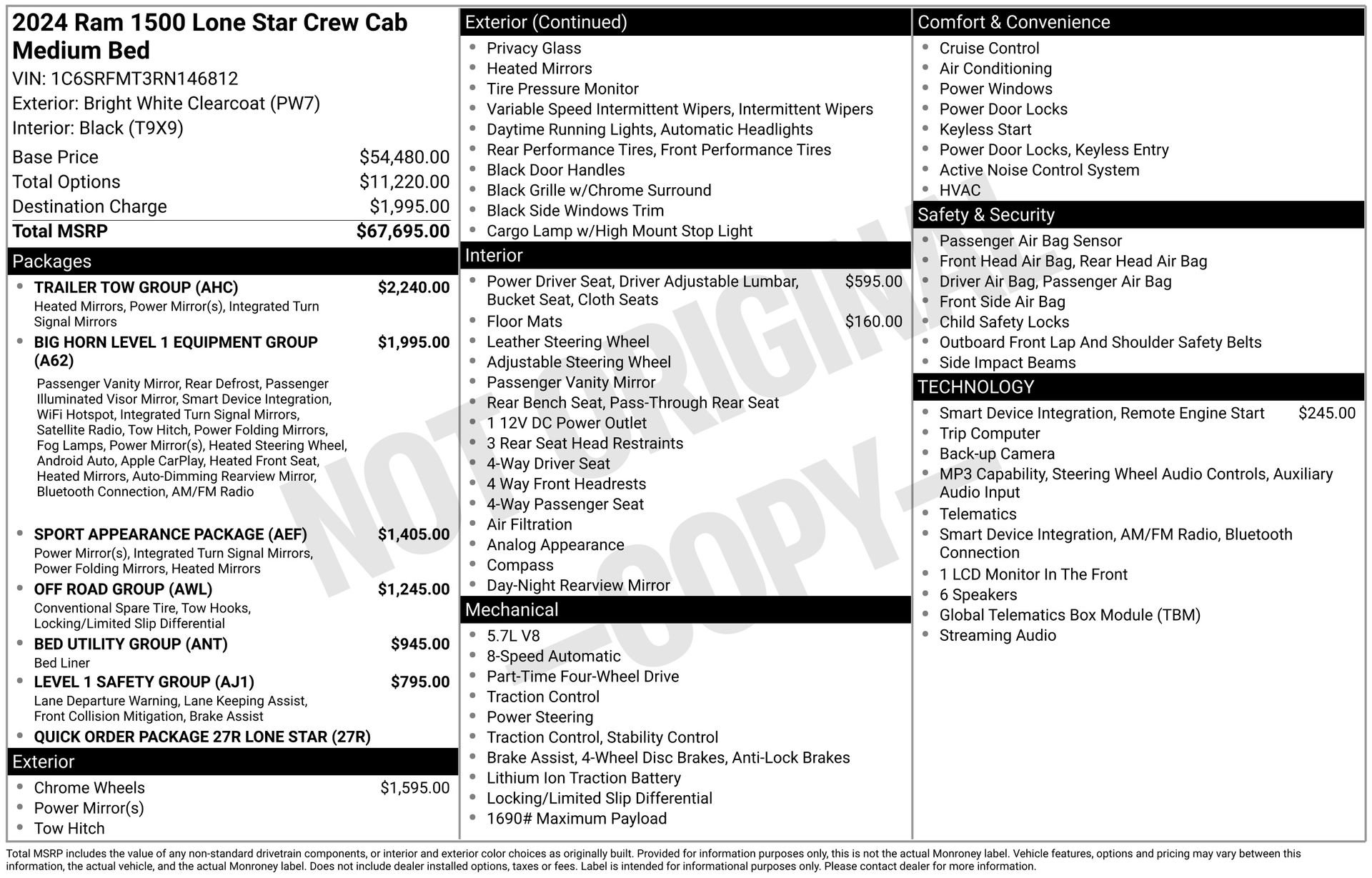 Used 2024 RAM 1500 Lone Star w/ Trailer Tow Group AWD/4WD image 34