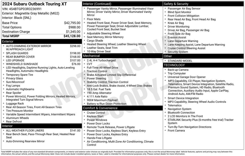 Used 2024 Subaru Outback Touring XT AWD/4WD image 19