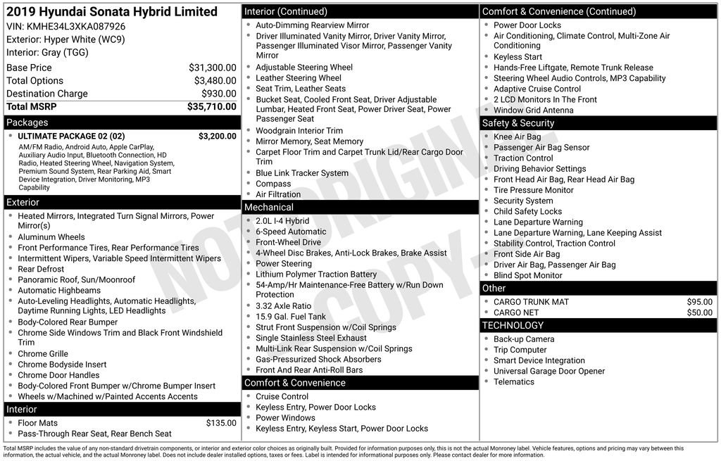 Used 2019 Hyundai Sonata Limited w/ Ultimate Package 02 FWD image 2
