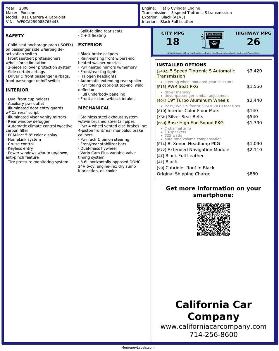 Used 2008 Porsche 911 Carrera 4 AWD/4WD image 34