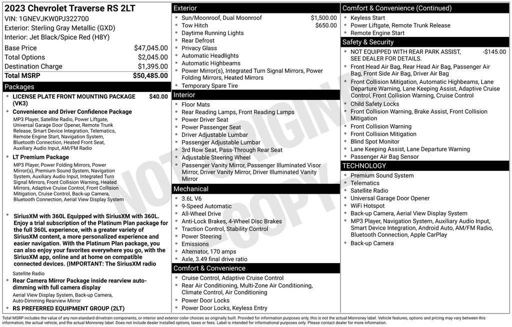 Used 2023 Chevrolet Traverse RS AWD/4WD image 32