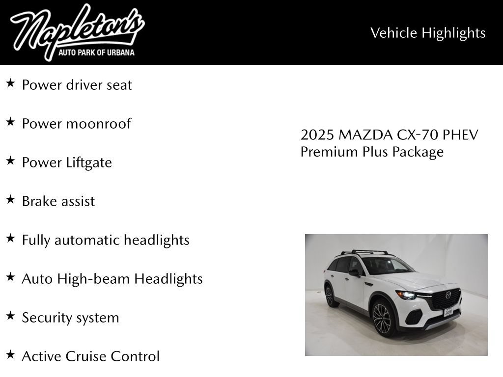 New 2025 MAZDA CX-70 Plug-In Hybrid w/ Premium Plus AWD/4WD image 16