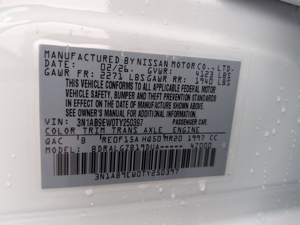 New 2026 Nissan Sentra SL w/ Floor Mat Package FWD image 27