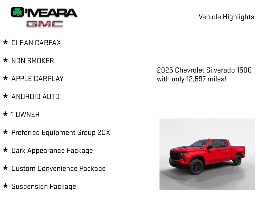 Used 2025 Chevrolet Silverado 1500 Custom Trail Boss w/ Dark Appearance Package AWD/4WD image 8