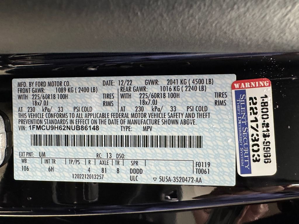 Certified 2022 Ford Escape SEL image 34