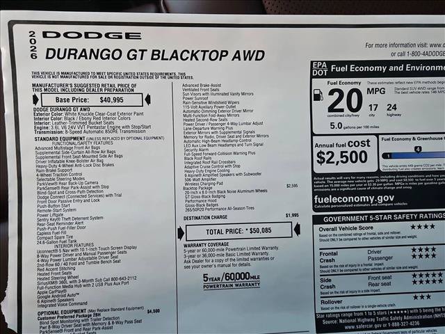 New 2026 Dodge Durango GT AWD/4WD image 18