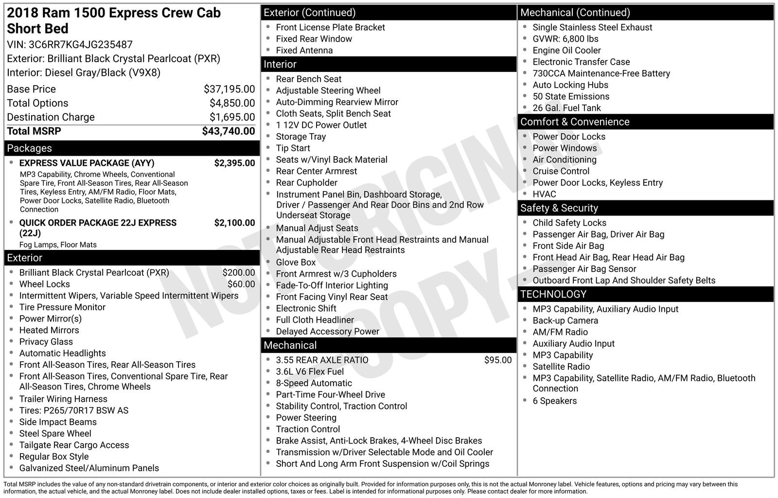 Used 2018 RAM 1500 Express w/ Express Value Package AWD/4WD image 4