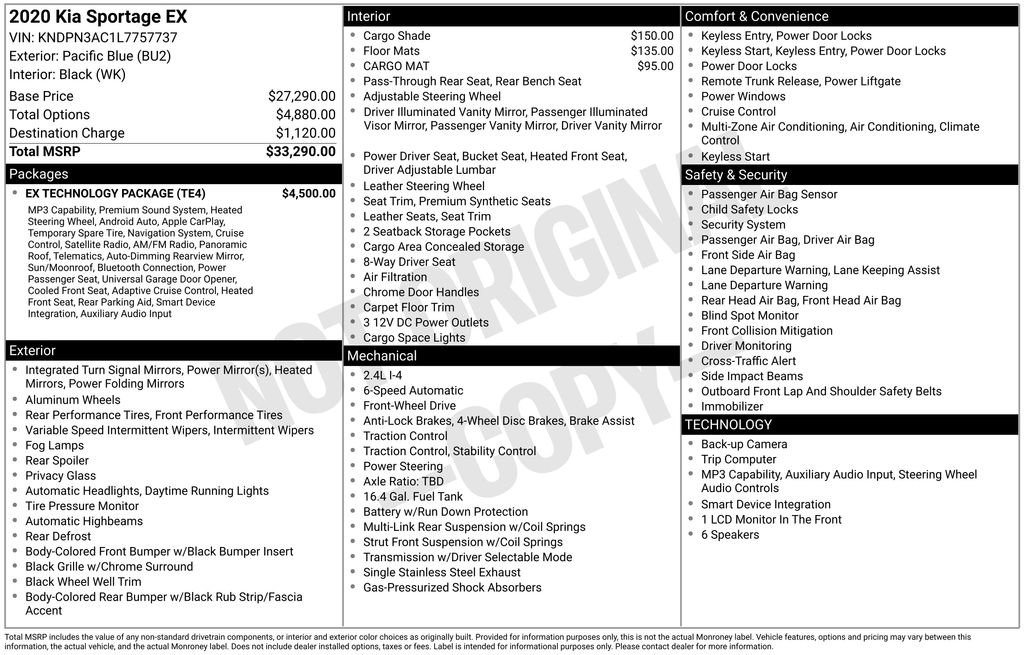 Used 2020 Kia Sportage EX w/ EX Technology Package FWD image 6