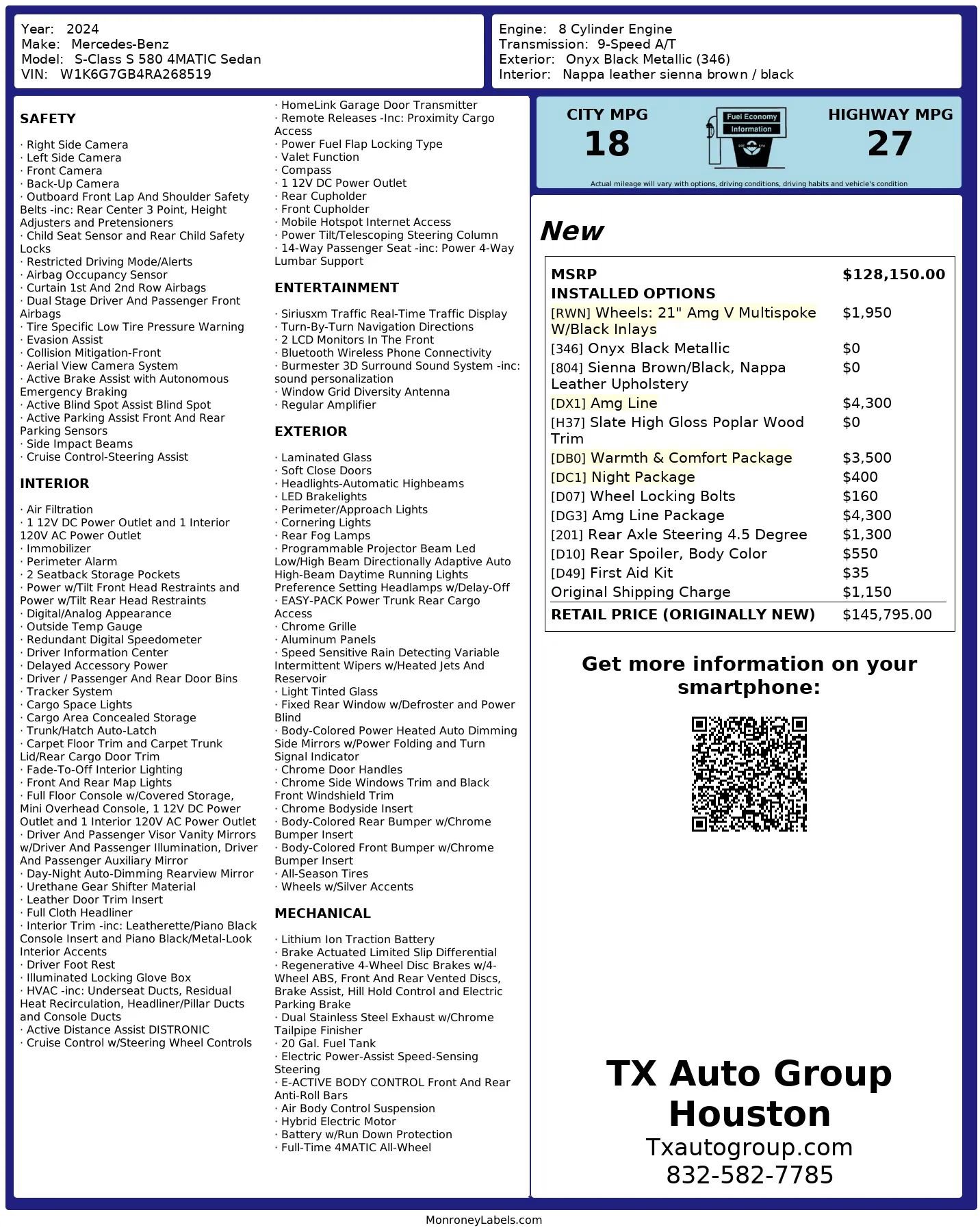 Used 2024 Mercedes-Benz S 580 4MATIC Sedan image 4