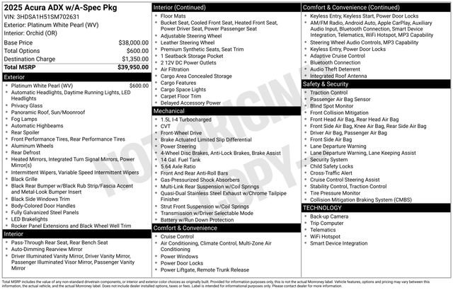 Certified 2025 Acura ADX A-Spec FWD image 30