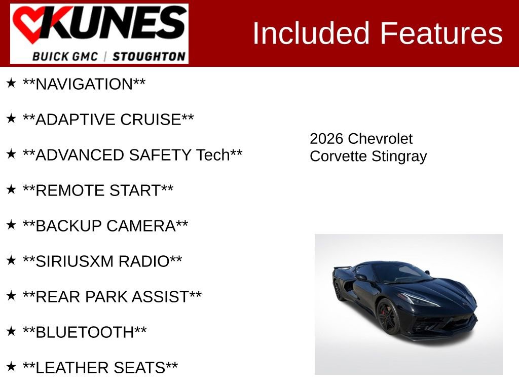 Used 2026 Chevrolet Corvette Stingray Coupe w/ Z51 Performance Package image 2