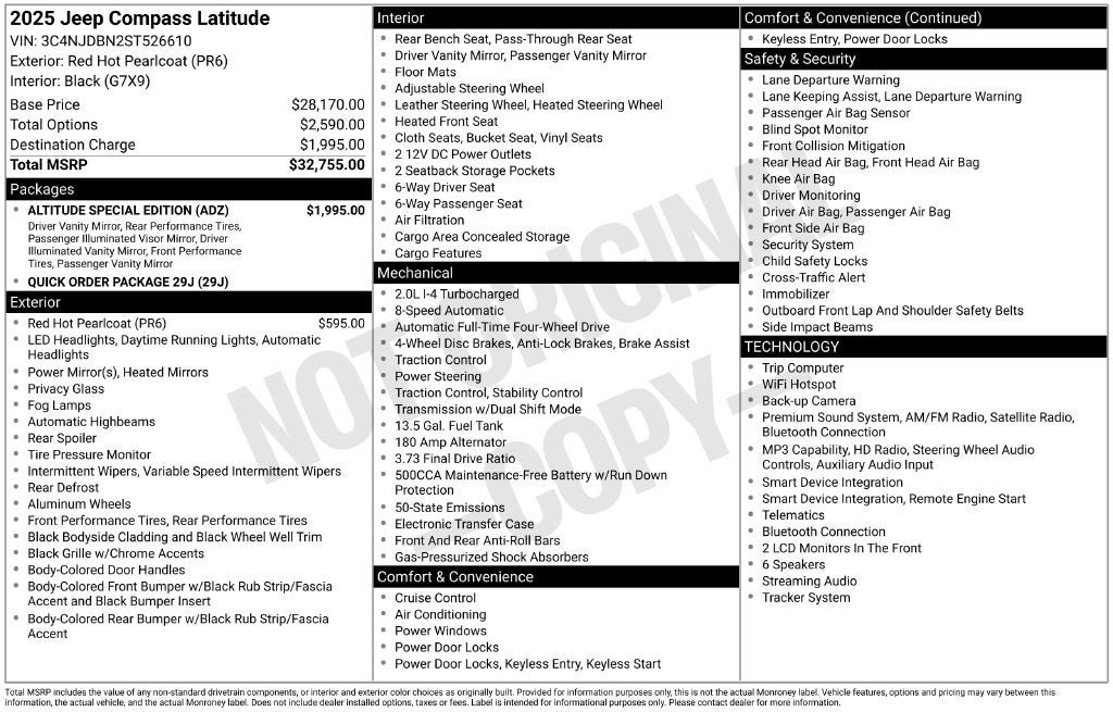Used 2025 Jeep Compass Latitude w/ Altitude Special Edition AWD/4WD image 3
