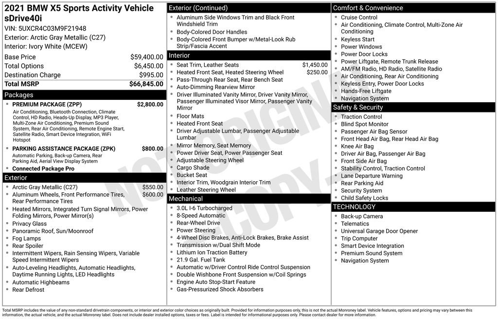 Used 2021 BMW X5 sDrive40i w/ Premium Package image 2