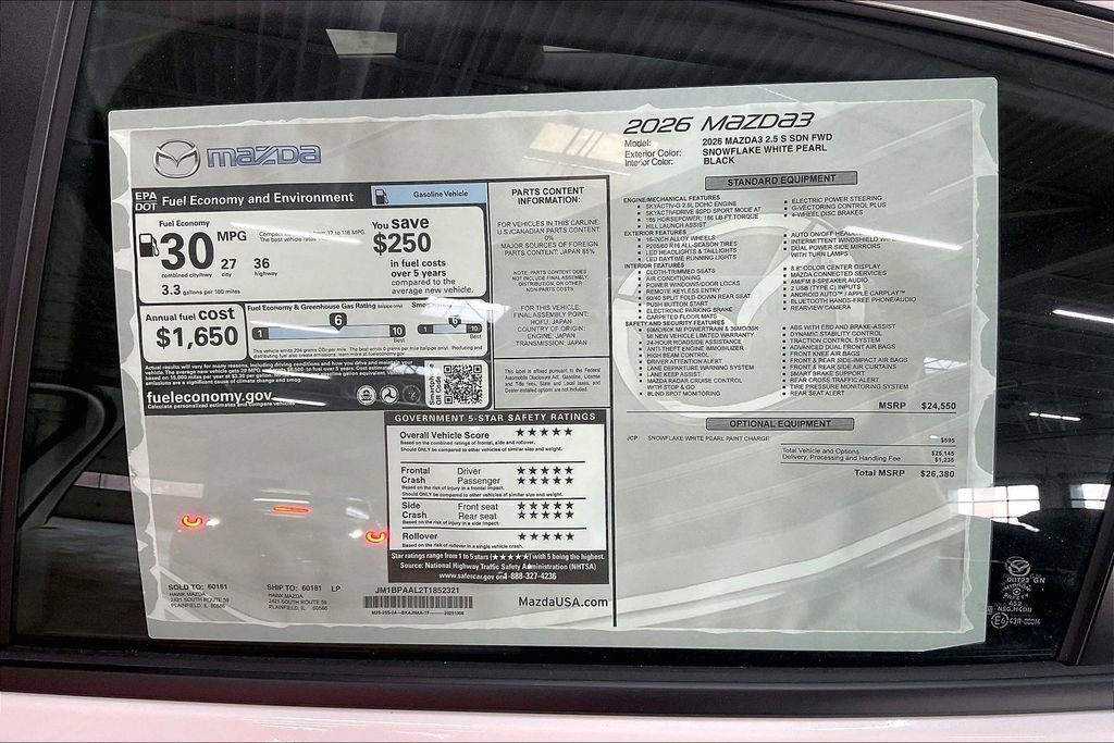 New 2026 MAZDA MAZDA3 s FWD image 13