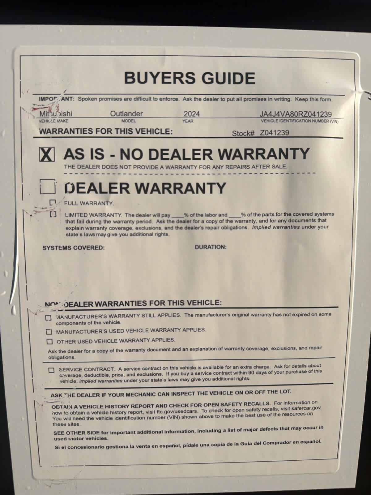 Used 2024 Mitsubishi Outlander SE AWD/4WD image 32
