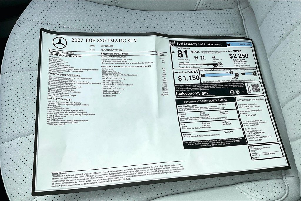 New 2027 Mercedes-Benz EQE 320 4MATIC SUV image 13
